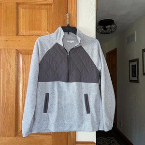 Maurices Gray Fleece Quilted 3/4 Zip Pullover Sweatshirt sz M